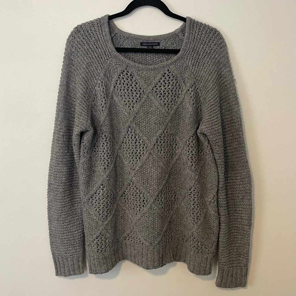 American Eagle Outfitters Gray Crew Neck Sweater
